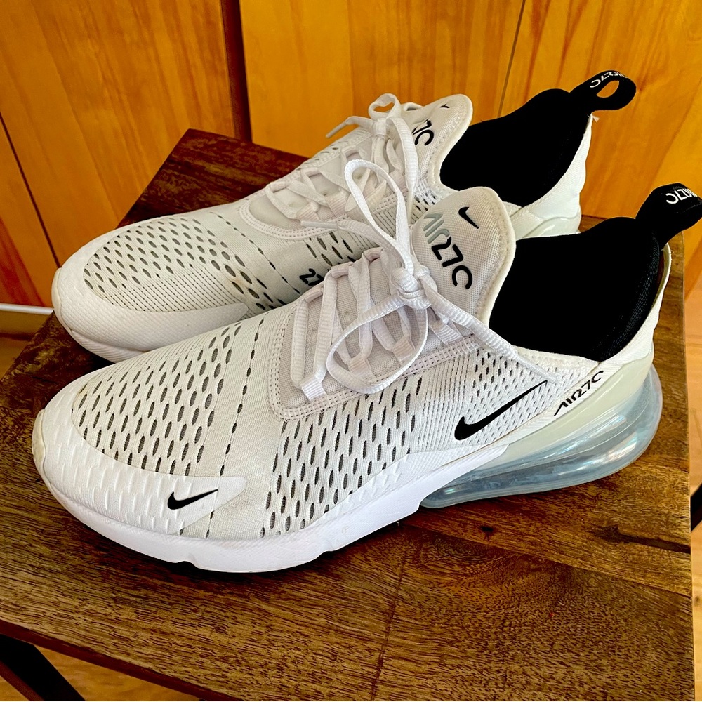 White Nike air max 270 athletic shoes size 11 men